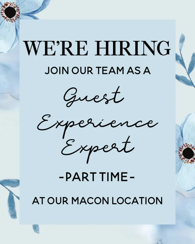 We’re Hiring – Join the B. Monroe Experience ✨

Our Macon location is looking for a Part-Time Guest Experience Expert who thrives in a fast-paced, luxury salon setting.

We’re seeking someone with:
• A passion for hospitality and exceptional service
• Availability for early mornings and late evenings
• A polished, professional presence and team-first attitude

Ready to grow with a brand that values excellence? Help us create unforgettable experiences for our guests everyday! 
• Send your resume to kayla@bmonroesalon.com

B. Monroe Salon • Macon Jobs • Middle Georgia Salon